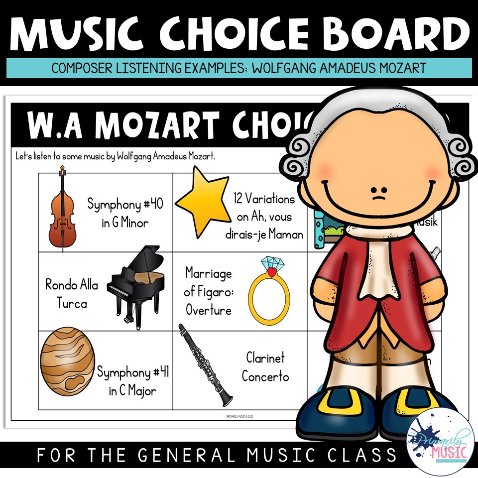 W.A. Mozart Choice Board COVER