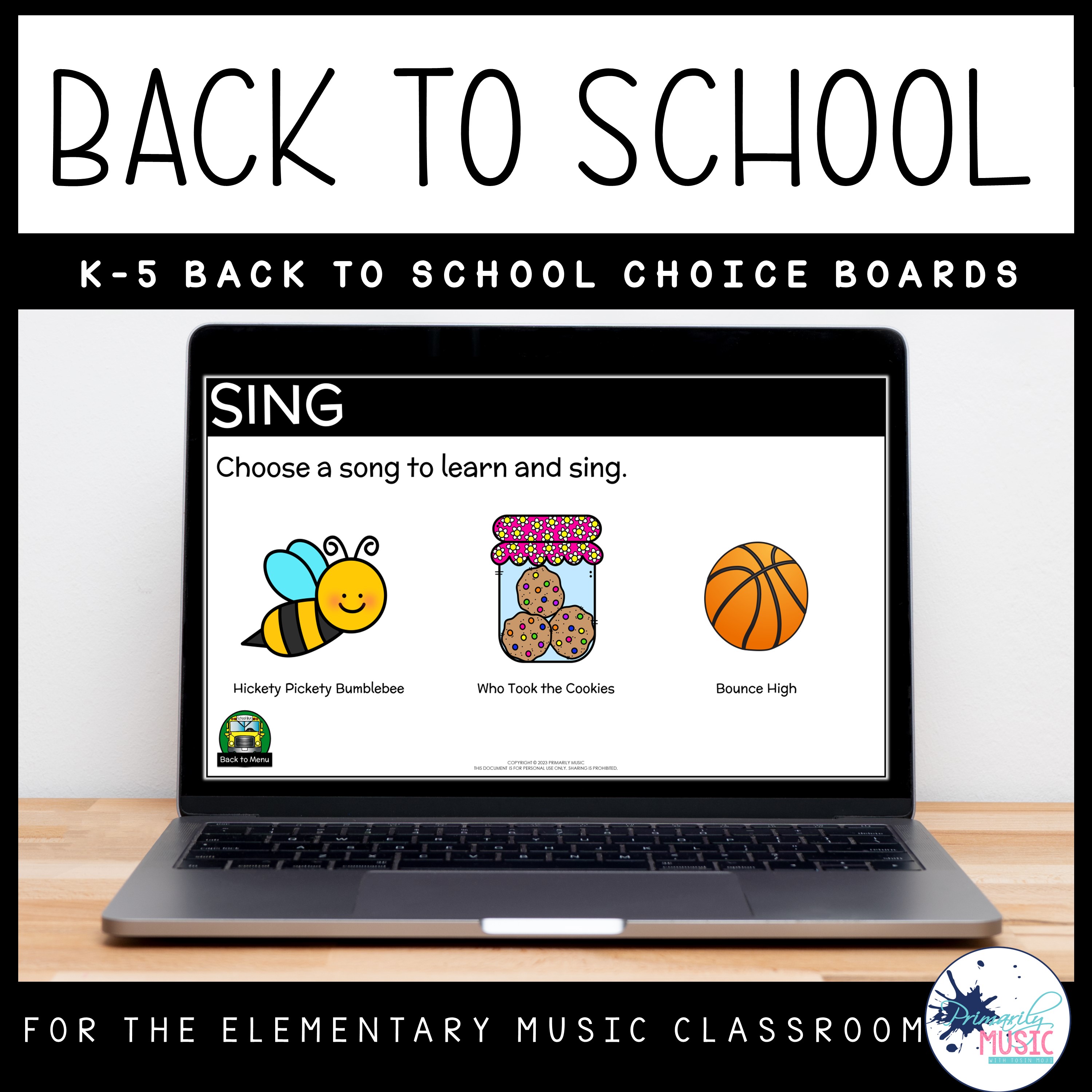 Back to school choice board covers